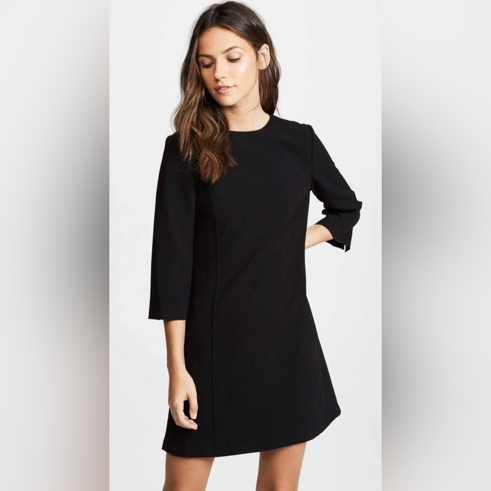 Alice + Olivia Dress Women 4 Black 3/4 Sleeve Shift LBD Cocktail Party Capsule